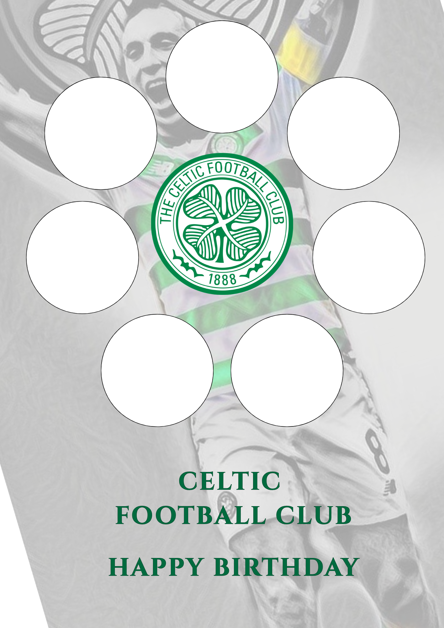 CFC Football style cupcake insert. Cake Box Insert Printable download – 10x14 Cake Box Decoration – PNG PDF SVG Cricut Cut File