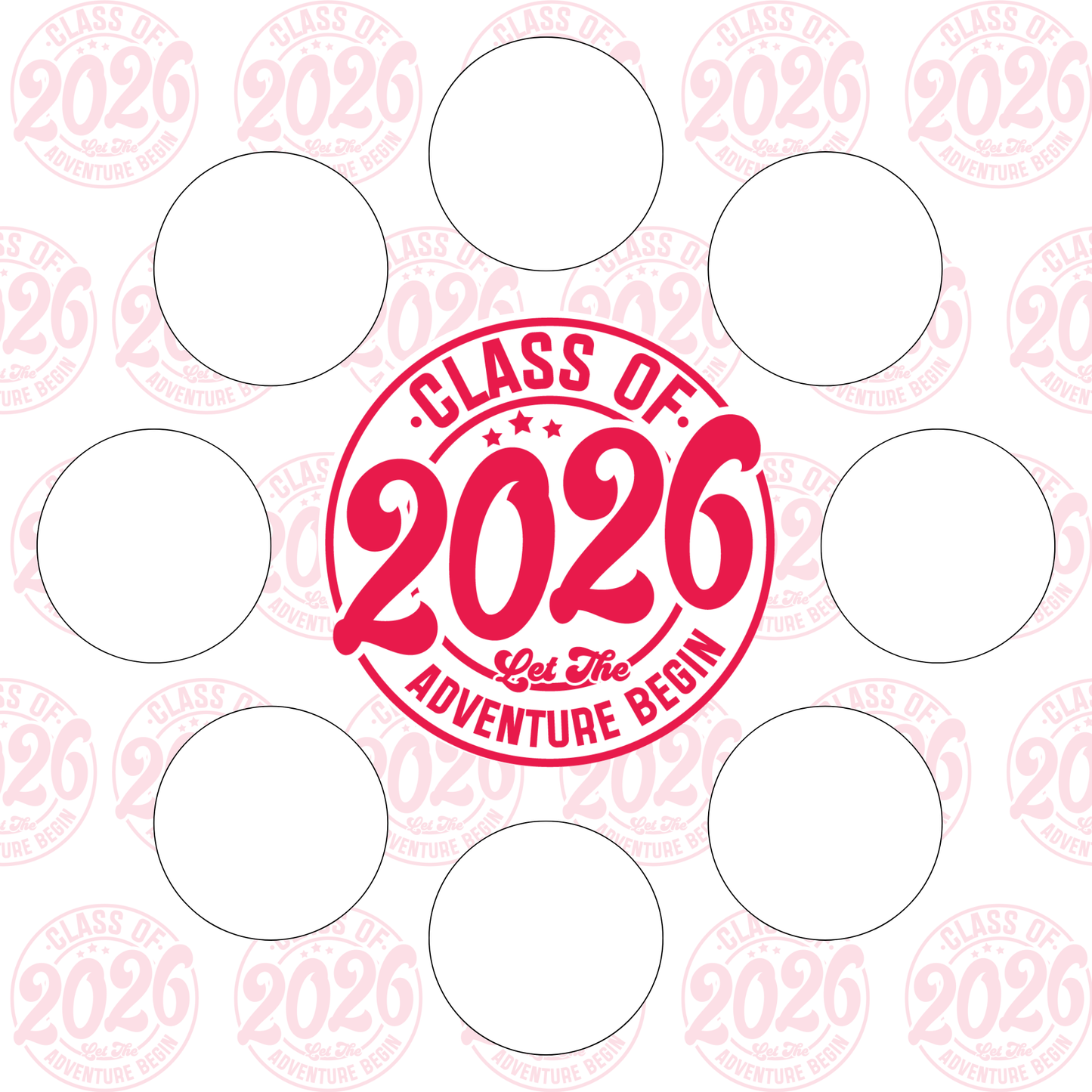 Class of 2026 full set, cupcake insert. 10x10 inch (approx. 25.5 x 25.5-cm) Cake Box Decoration – PNG PDF SVG Cricut Cut File