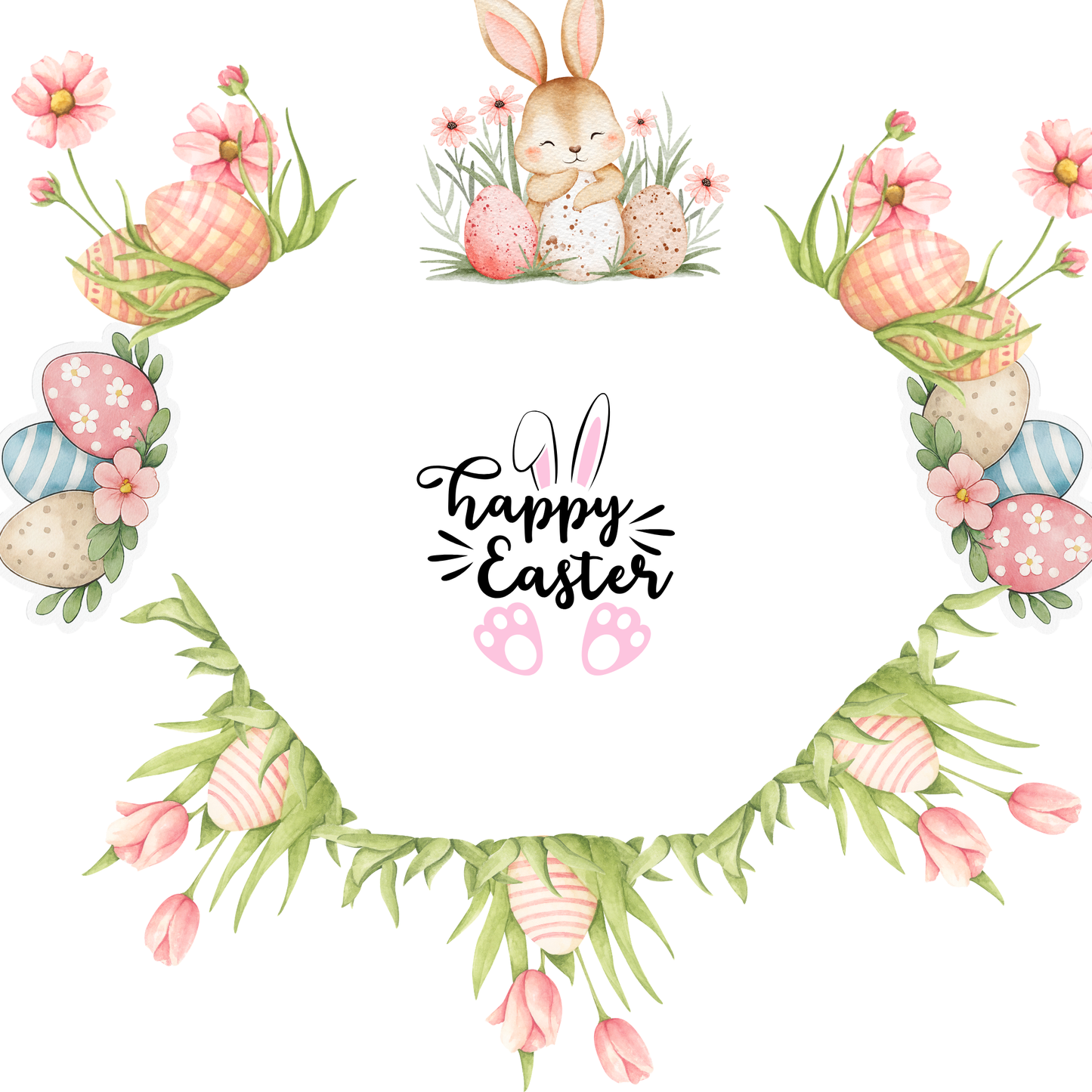 Easter Cake Box Insert Printable download – 10x10 Cake Box Decoration – PNG PDF SVG Cricut Cut File