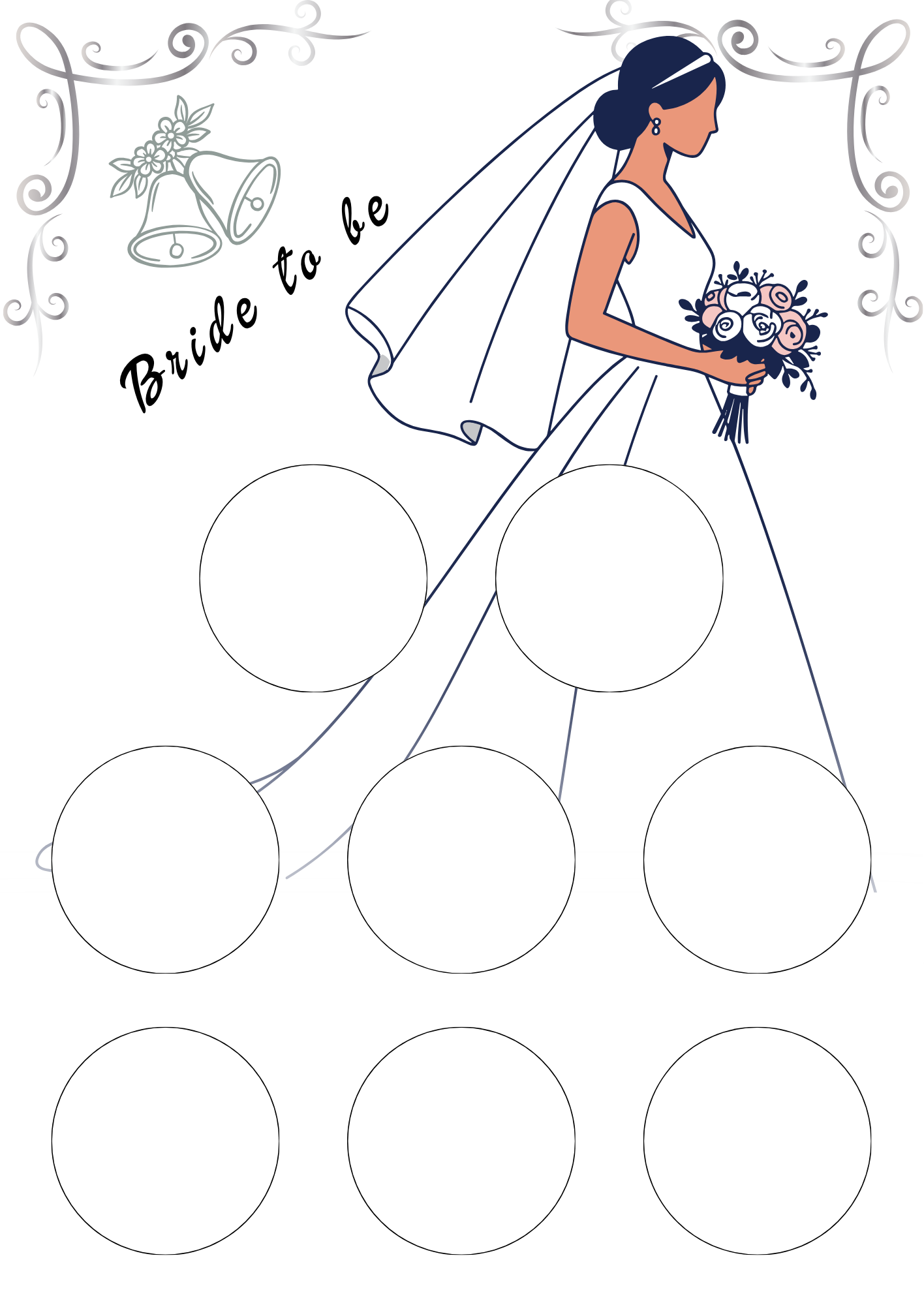 Bride to be style Personalised cupcake insert. Cake Box Insert Printable download  – 10x14 Cake Box Decoration – PNG PDF SVG Cricut Cut File