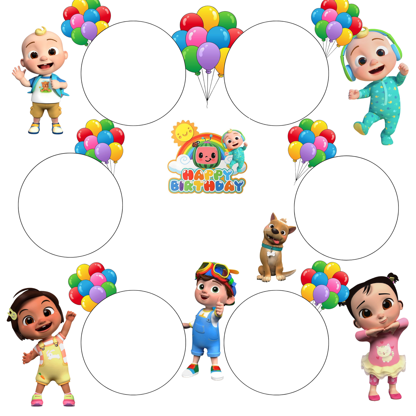 Rainbow Baby Birthday Cupcake Box Insert Template – 10 Inch Cake Box Cupcake Holder for 6 Cupcakes – Printable PNG PDF Digital Download