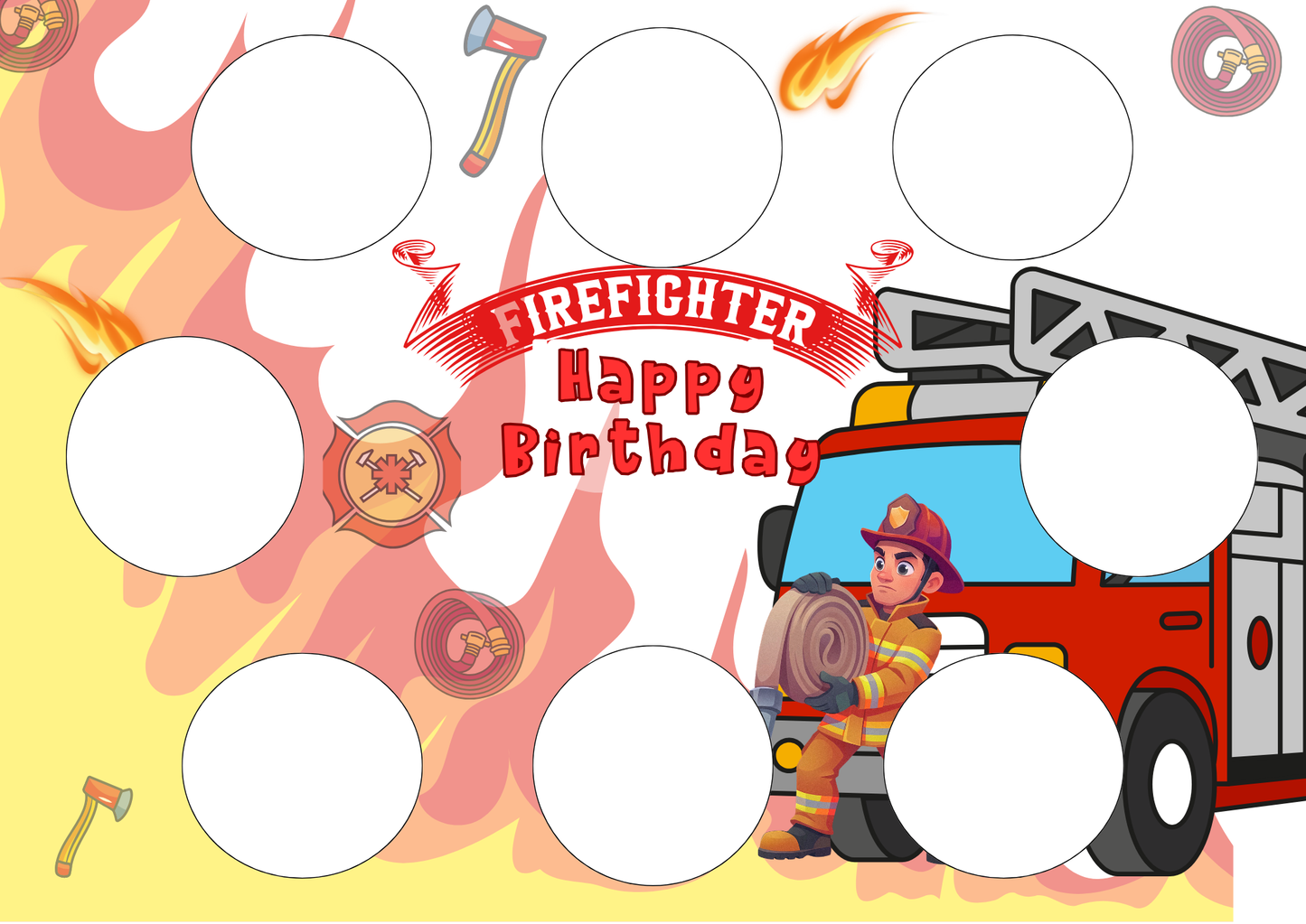 Oval Birthday cupcake insert. Police, Fire, Dinosaur, Rocket, Trucks and construction. Cake Box Insert Printable download  – 14x10 Cake Box Decoration – PNG PDF SVG Cricut Cut File