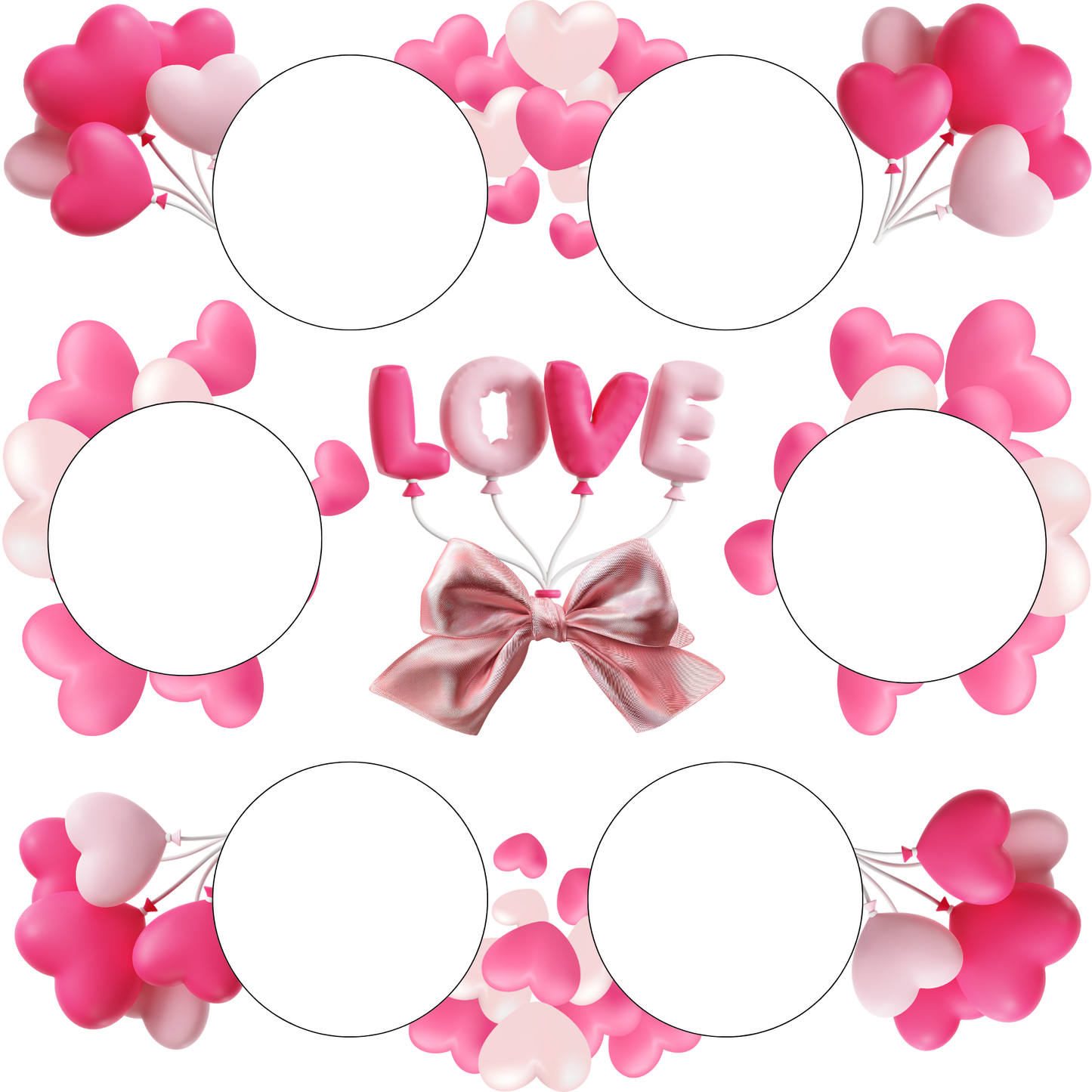 Love Cake Box Insert Printable Set – 10x10 Cake Box Decor – Be Mine Love Cake Box Insert – PNG PDF Digital Download – Cricut SVG Template