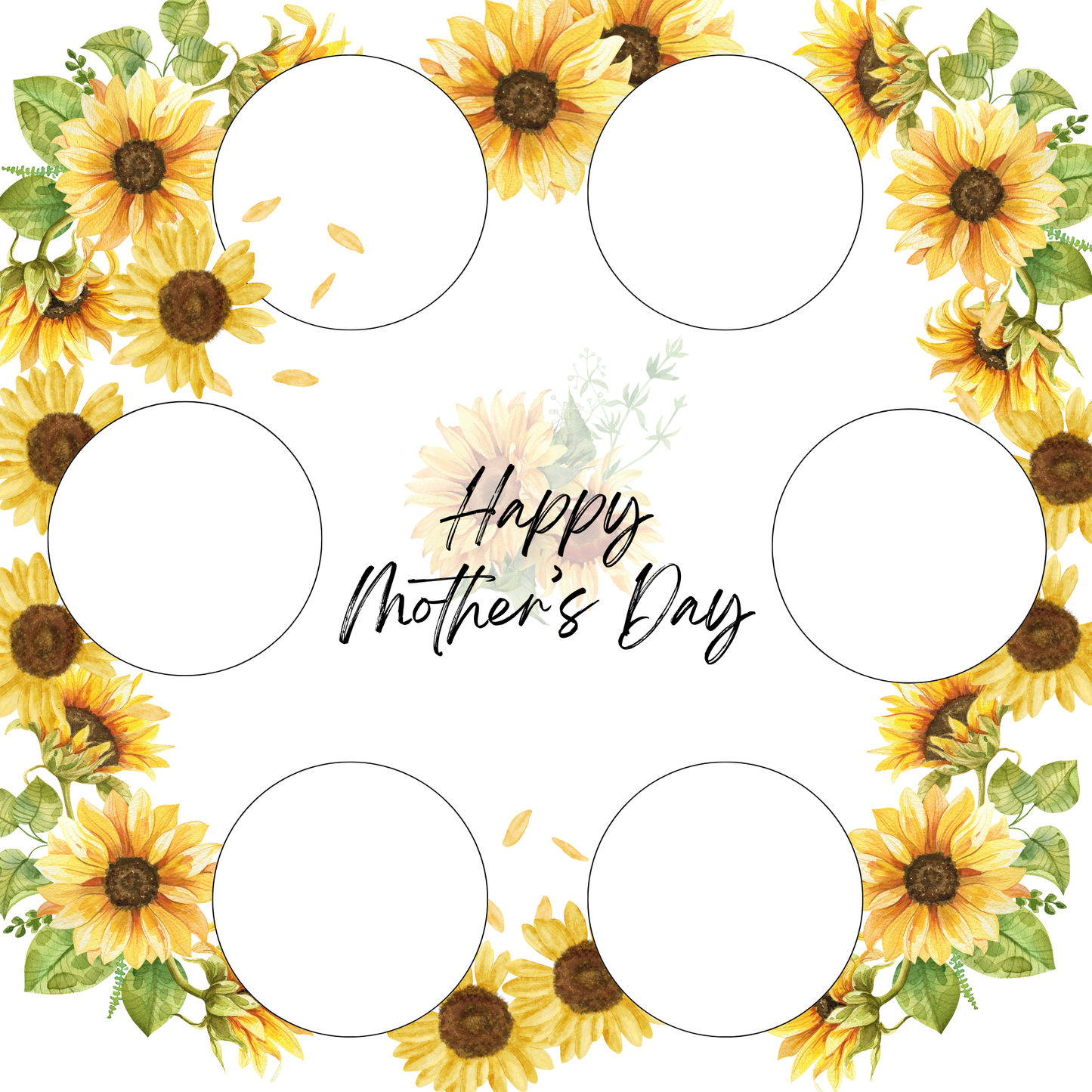 Mother’s Day Cake Box Insert Printable set 2  – 10x10 Cake Box Decoration – Floral Happy Mothers Day Cake Box Insert – PNG PDF SVG Cricut Cut File