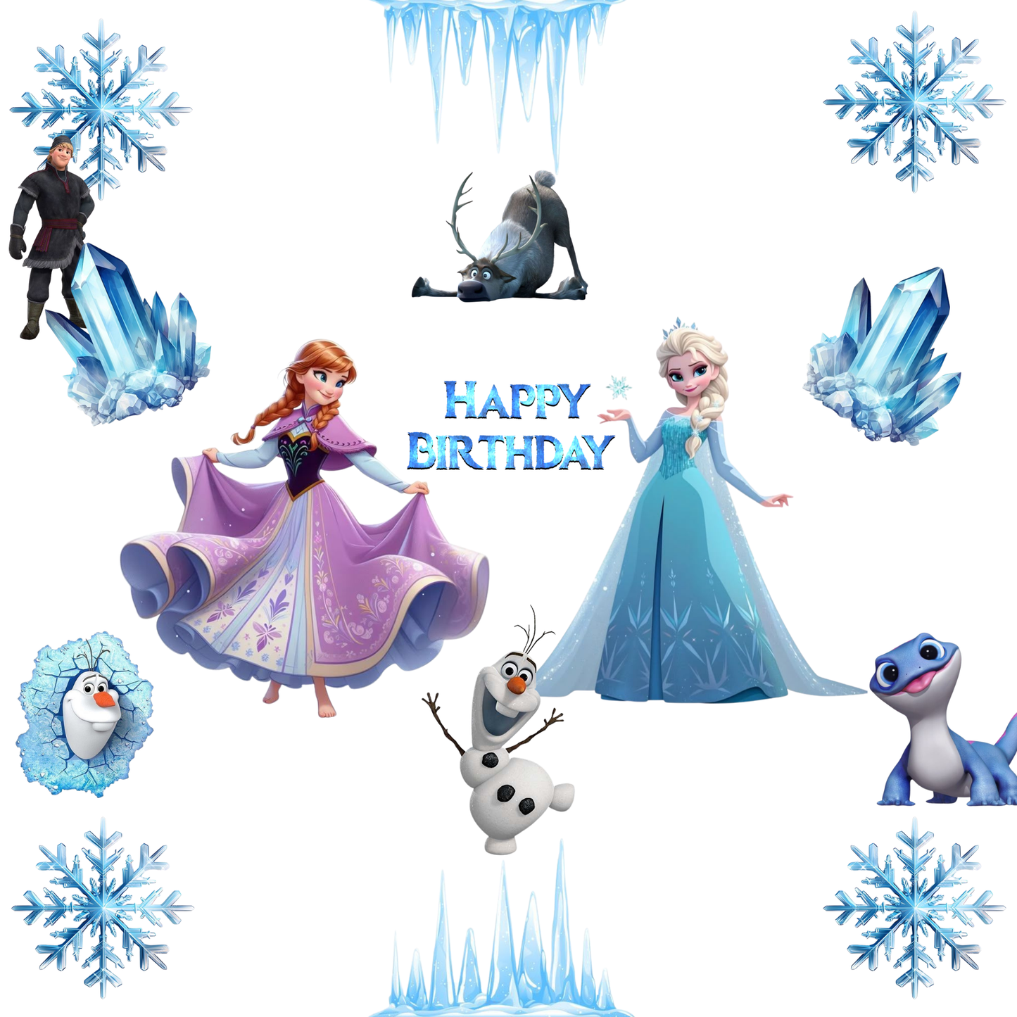 10 Inch Cake Box Cupcake Insert Template – Winter Ice Theme Cupcake Holder for 6 Cupcakes – Printable PDF PNG Digital Download