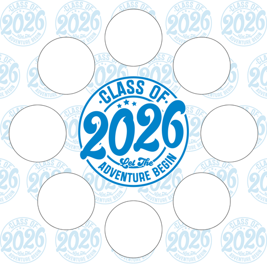 Class of 2026 full set, cupcake insert. 10x10 inch (approx. 25.5 x 25.5-cm)  Cake Box Decoration – PNG PDF SVG Cricut Cut File