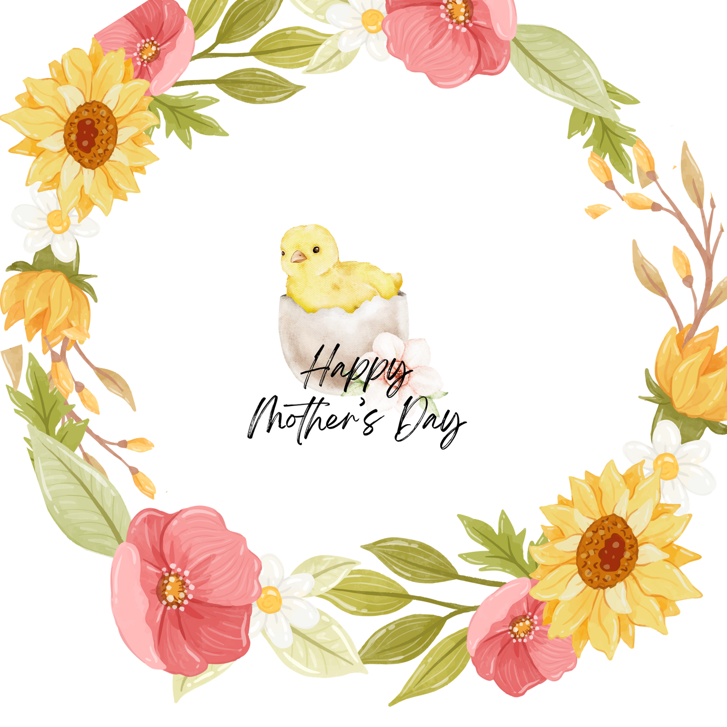 Mother’s Day Cake Box Insert Printable set 2  – 10x10 Cake Box Decoration – Floral Happy Mothers Day Cake Box Insert – PNG PDF SVG Cricut Cut File
