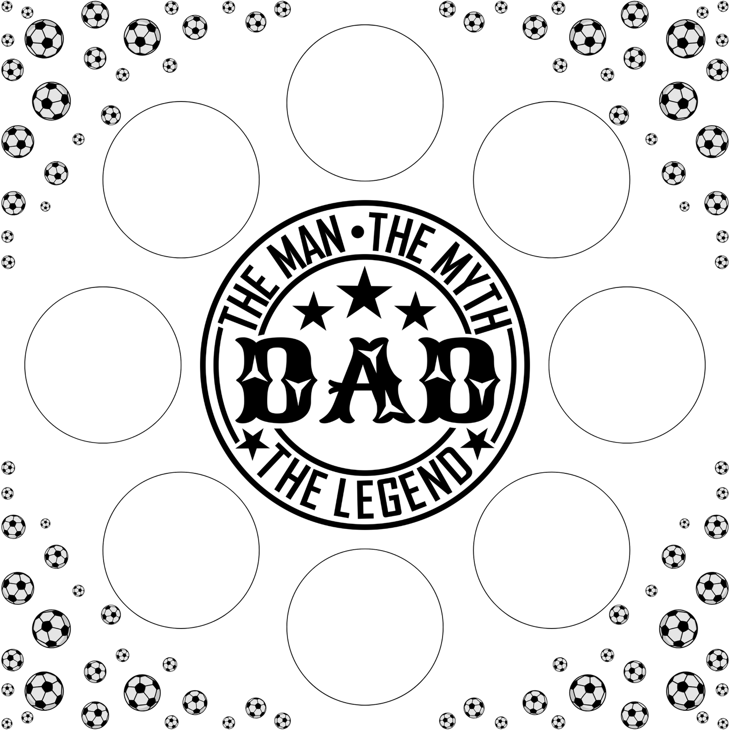 Football Dad cupcake insert. Cake Box Insert Printable download  – 10x10 Cake Box Decoration – PNG PDF SVG Cricut Cut File