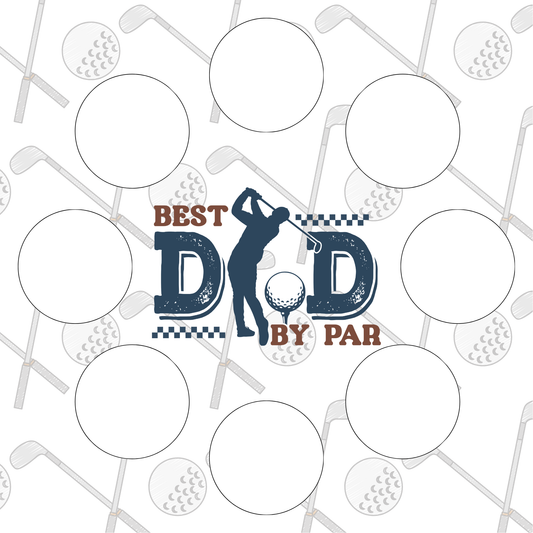 Best Dad by Par cupcake insert. Cake Box Insert Printable download  – 10x10 Cake Box Decoration – PNG PDF SVG Cricut Cut File